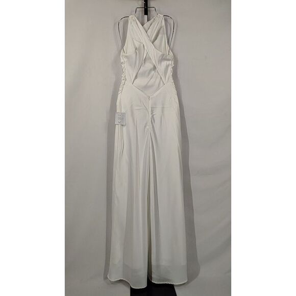 Lulus Effortlessly Sensational White Satin Backless Maxi Dress S - Picture 2 of 2